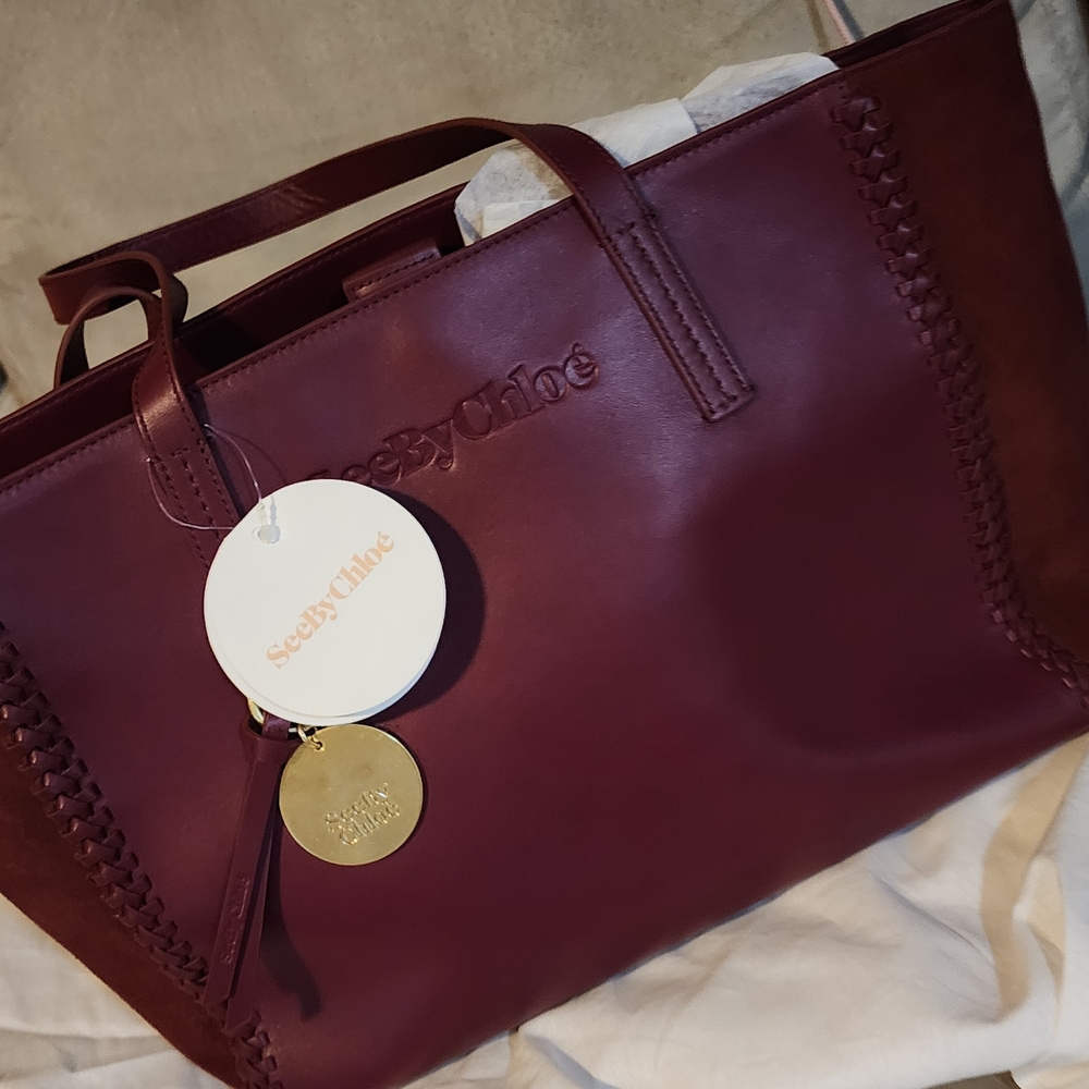 See By Chloe Deep Burgundy Tote